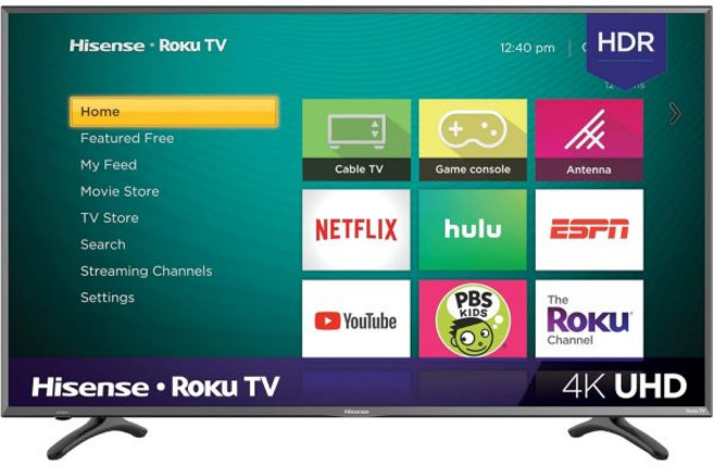 하이센스 43R7E 43인치 4K 울트라 HD Roku 스마트 LED TV HDR 2019, 43-inch