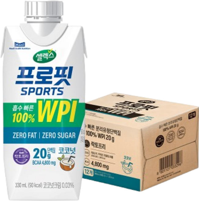 [셀렉스] 프로핏 웨이프로틴 코코넛, 24개, 330ml
