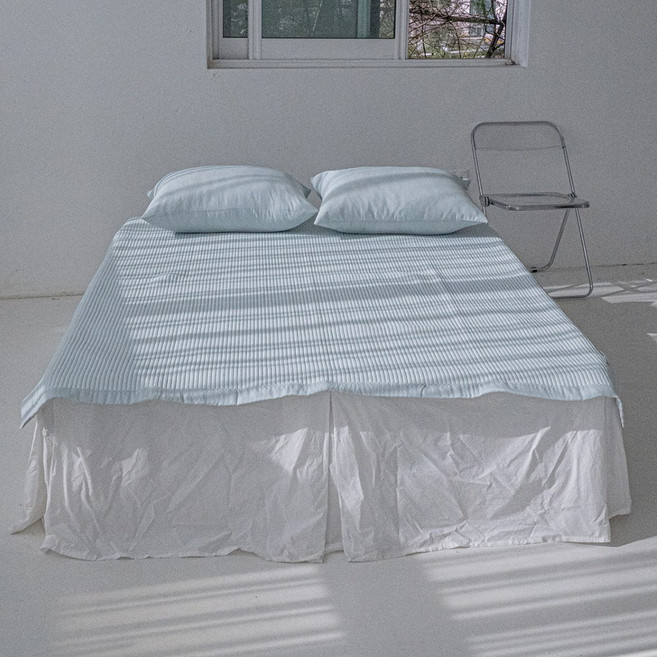 말랑촉감 냉감 여름 침대패드, 블루