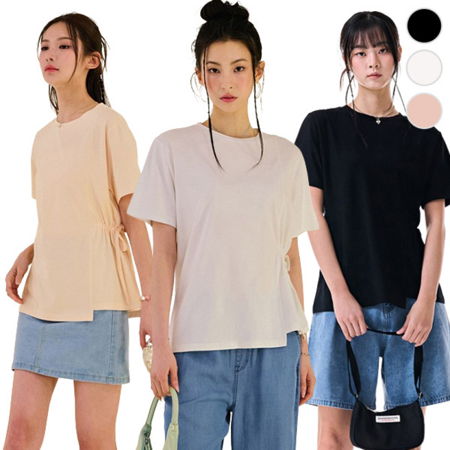 [체이스컬트] (본사직영)string 디테일 반팔 T-SHIRT3Color
