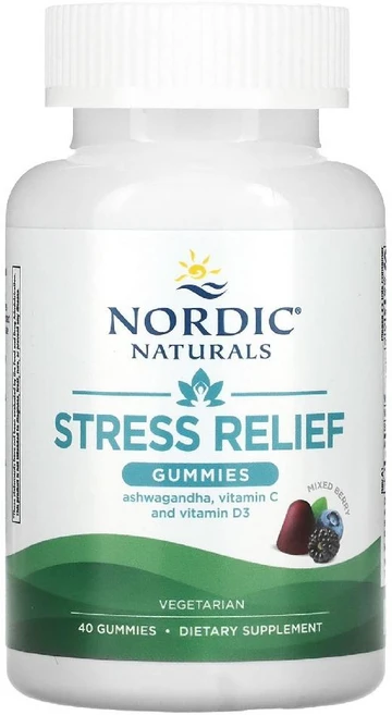 노르딕네츄럴스 아슈와간다 350mg 스트레스 릴리프 믹스베리 구미젤리 40개, 1개, 40정 - 쿠팡