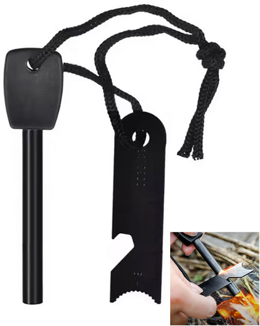 파이어스틸 스틱 스타터 부싯돌 불꽃 점화 불피우기 키트 생존, 1개