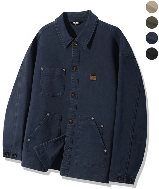 TRILLION 빈티지 워싱 프렌치 워크 자켓_4clr - 쿠팡