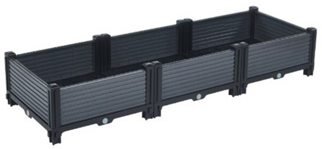 화분 플라스틱 플랜트박스 상추키우기 분갈이 텃밭, 1개, 블랙