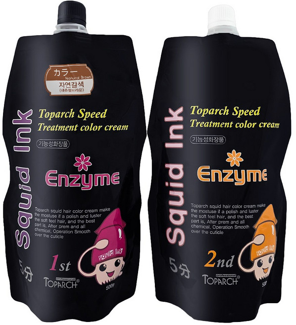 토파 5분 스퀴드 헤어컬러 오징어먹물 오징어염색약 새치염색, 내츄럴브라운, 1개