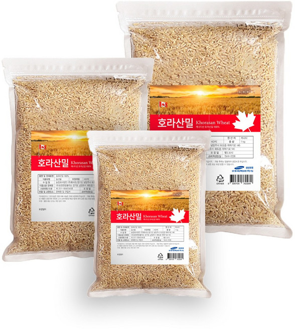 진짜 원료 캐나다산 고대곡물 호라산밀 카무트 1kg x 3개