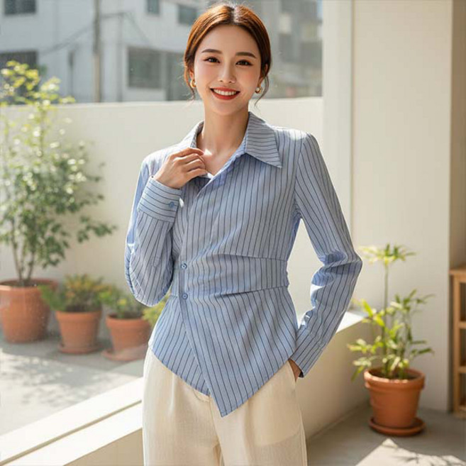 어반룩북 이네스 랩라인 셔츠 블라우스