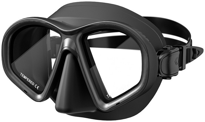 디어시즌 강화유리 고급형 고글 물안경, 블랙