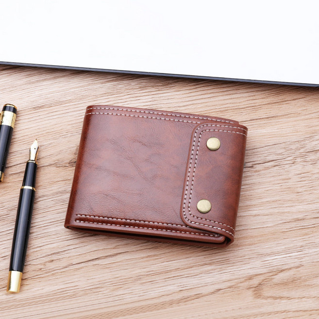 Skyciky 남성 단지갑 레트로 디자인 지퍼형 머니클립 가죽 느낌 EE1416