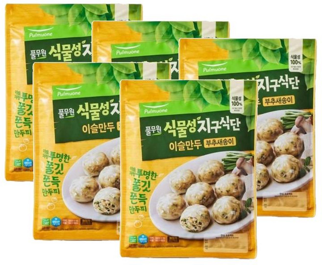 풀무원 식물성지구식단 이슬만두 부추새송이, 5개, 1.02kg