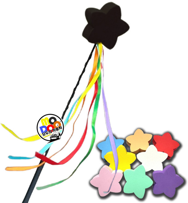 자동차 안테나볼 레인보우 별모양 안테나 장식용품 차량용 악세사리 미니쿠퍼 레이 모닝 스파크 호환, 블랙