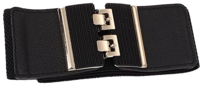 JIFU 鉅釜 皇室格調優雅美型腰封 時尚彈力寬版腰帶 黑色