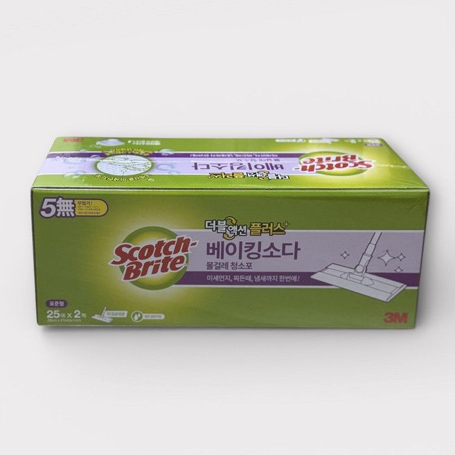 스카치브라이트 더블 액션 플러스 베이킹소다 물걸레 청소포 50매, 1개