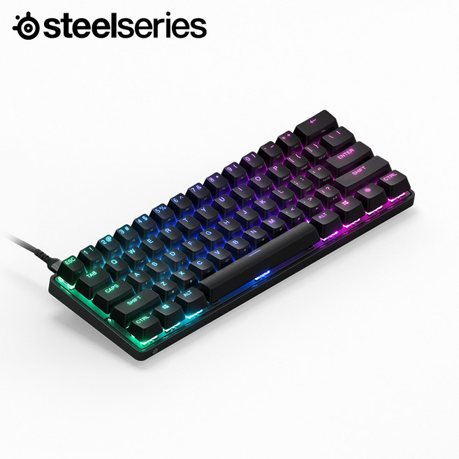 스틸시리즈 APEX PRO MINI US 유선겸용 텐키리스 게이밍 키보드, ST-64820, 멀티컬러