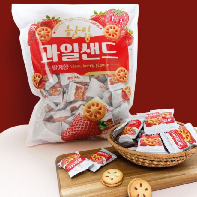 한입 과일 샌드 딸기향 57p, 300g, 5개