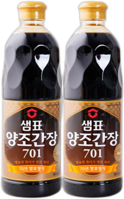 샘표 양조간장 701 x/ 진간장, 2개, 860ml