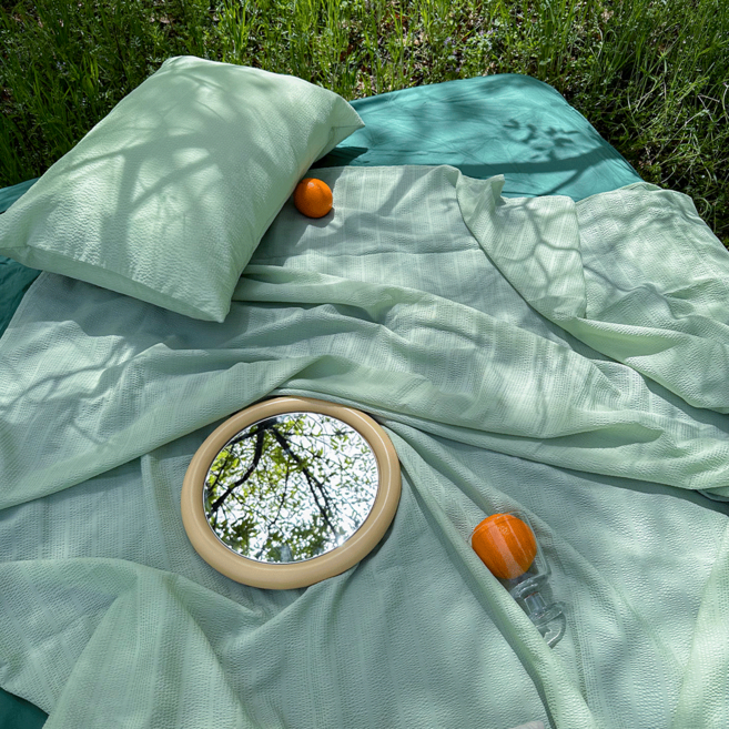 온기브 썸머스쿱 얼음가공 여름 시원한 뱀부 냉감 홑이불 스프레드 (SS/Q), 그린