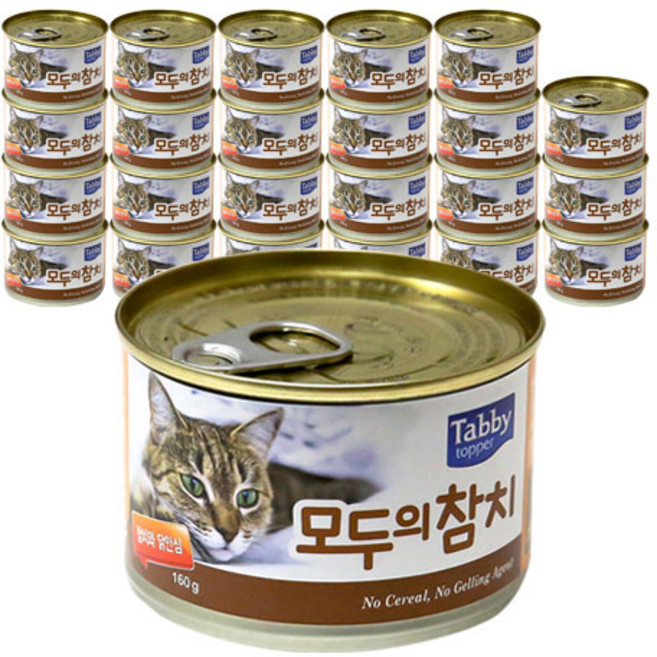 테비 모두의참치 고양이 간식캔 160g, 참치 + 닭안심 혼합맛, 24개