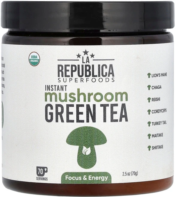 라 레푸블리카 인스턴트 버섯 녹차 70g (2.5온스) LRE-78733, La Republica 인스턴트 버섯 녹차 70g(2., 1개 - 쿠팡