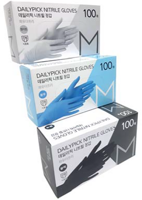 데일리픽 니트릴 장갑 100매, 1개, L, 블랙
