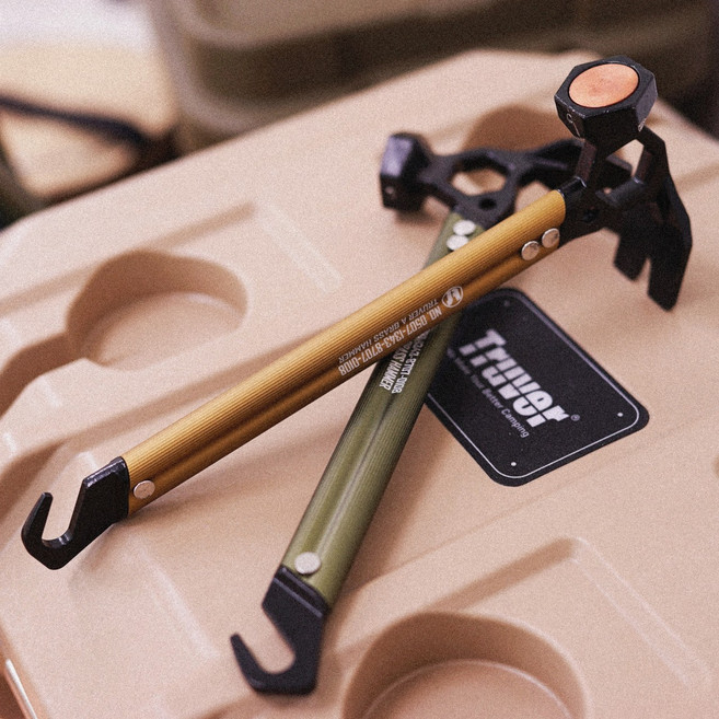 트루버 황동 캠핑망치 팩망치 캠핑용 파운딩 해머 동망치, 1개, 카키