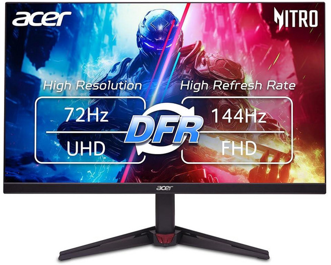 에이서 Acer Nitro 27인치 4K UHD 3840 x 2160 게이밍 IPS 모니터 | AMD FreeSync DFR에서 FHD 144Hz로 최대 72Hz 재생률 0.5, 에이서 Acer Nitro 27인치 4K UHD 384