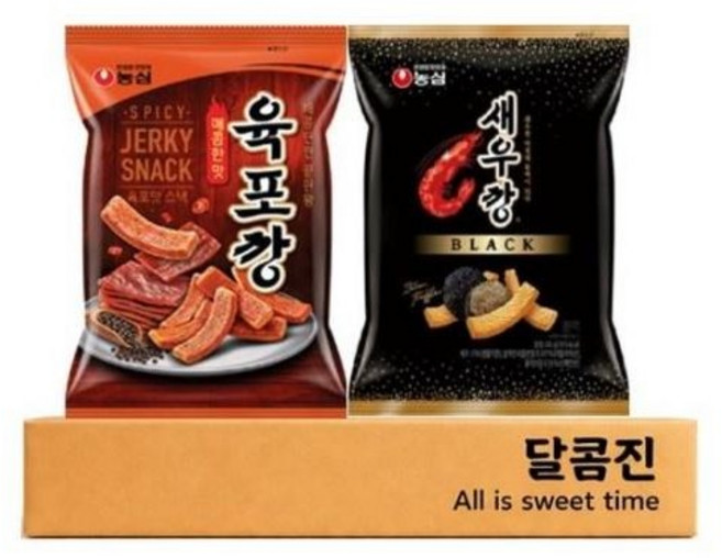 [달콤진] 농심 육포깡 + 새우깡블랙, 162g, 2세트