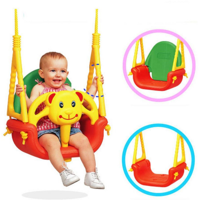 6개월 영유아 아기 베이비그네 흔들그네 안전바 압축봉 2살 영아, 1개, 곰돌이그네 (그네봉포함)