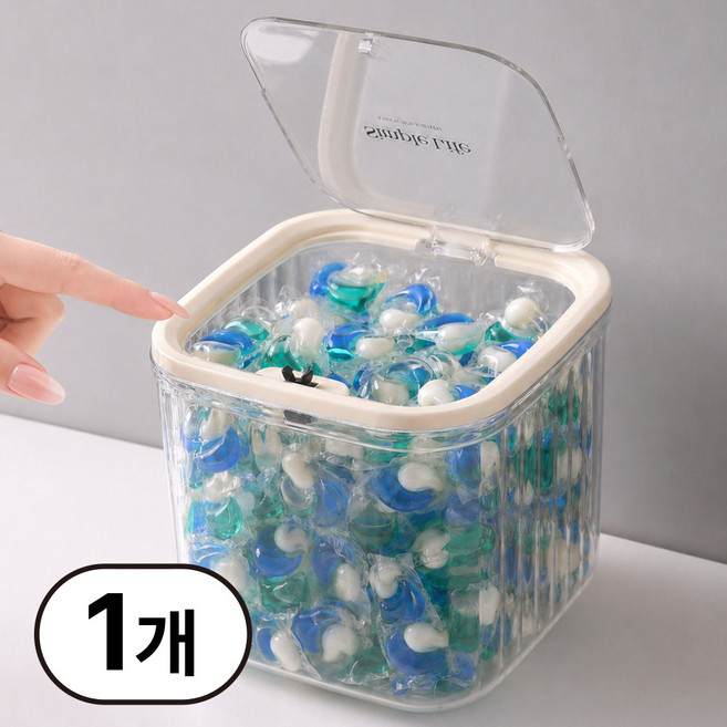 데인트 원터치 캡슐세제통 세탁세제 보관함, 1개, 화이트