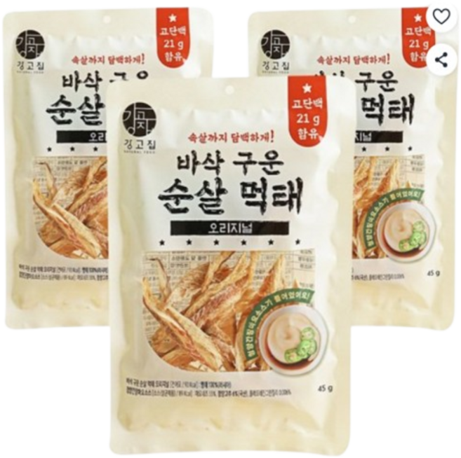 강고집 바삭 구운 순살 먹태 오리지널, 45g, 3개