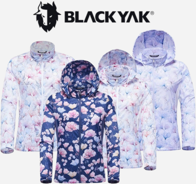 블랙야크 여성 플로아자켓 여름 바람막이 플라워 후드 기능성 점퍼 1BYJKM4507