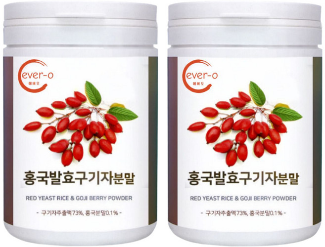 에버오 홍국 흥국 발효 구기자 분말 가루 국산, 2개, 100g