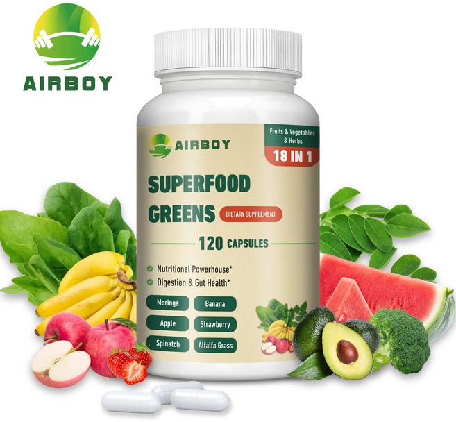 오가닉 과일채소 초고농축 블렌드 18가지 천연 성분 멀티비타민·항산화·면역력 강화 블랙페퍼 추출물로 흡수율 업 식물성 캡슐, 3개, 120정