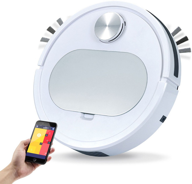 家用Es350APP全自動定時掃地機器人智能遠程三合一掃地機, 英文包裝+英文說明書, 銀色APP款