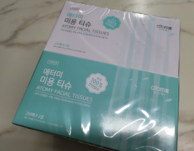 애터미 천연펄프 미용티슈 2겹, 250매, 8개