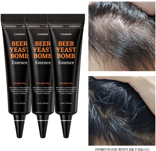 1+1+1 맥주효모 두피 쿨링 탈모 앰플 진정 에센스 세럼, 3개, 15ml