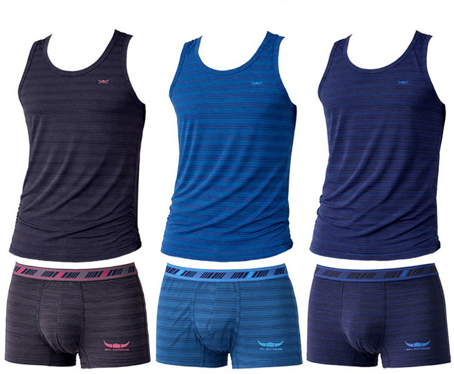 이너스 컴포트 남성용 푸른색 편안한 런닝 드로즈 상하의 3종 세트 72