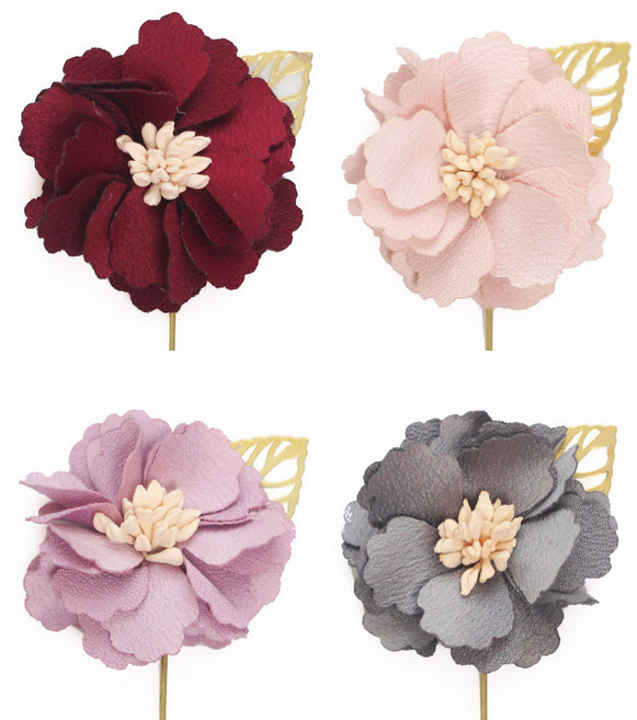 이플린 카네이션 꽃 부토니에 10종, 07.카네이션 실크 부토니에_그레이