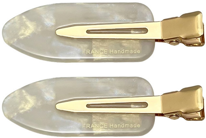 2개 세트 흔적없는 헤어핀 정교하고 작은 앞머리 핀 앞머리/옆머리 스타일링 세안 및 화장 시 편리하게 아세테이트 인스타그램 스타일 France handmade