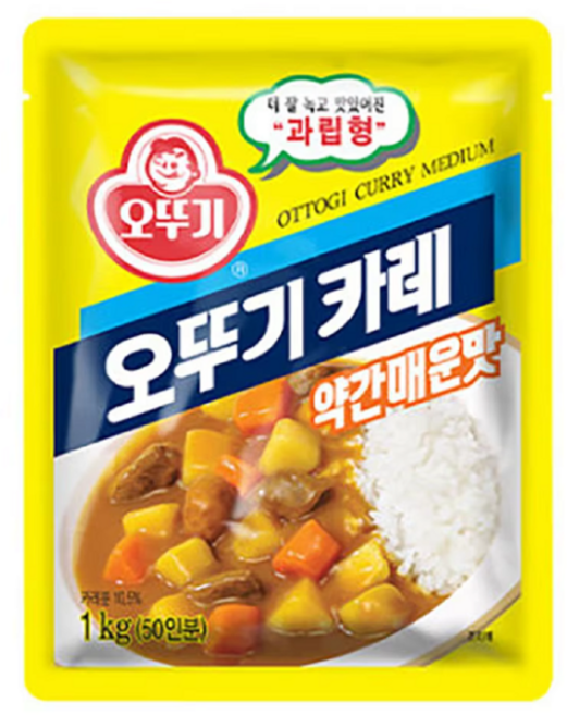 오뚜기 카레 약간매운맛, 1kg, 10개