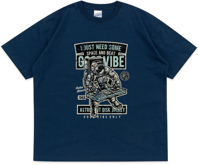 남자 오버핏 데일리 반팔티 빈티지 프린팅 티셔츠