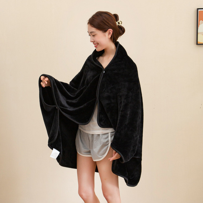 슈비리아 똑딱이담요 망토이불 입는 비행기담요