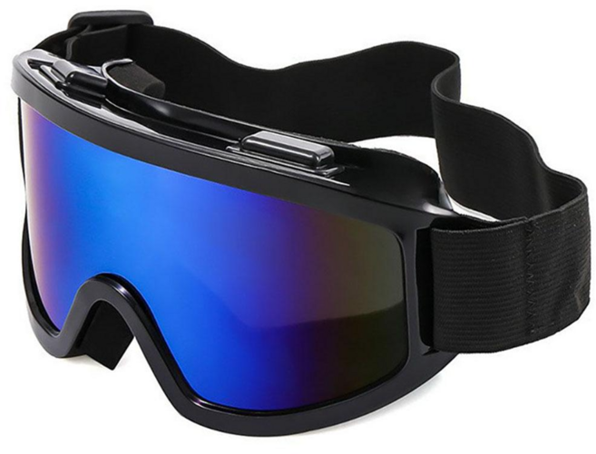滑雪護目鏡, 黑框藍膜