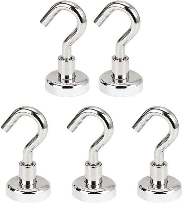 Jianwen 네오디뮴 자석 후크, 16mmSilvery, 5개