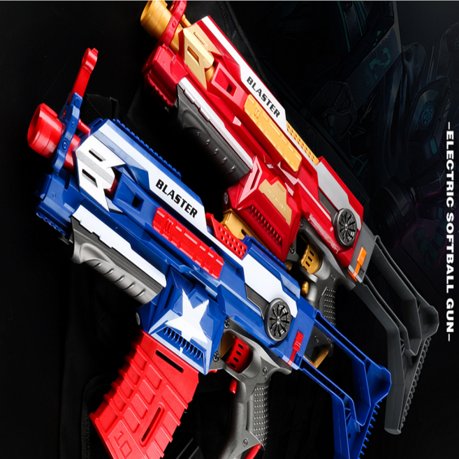 [총알 30개 증정] 제프건 히어로 자동 전동 총알 호환 장난감총 블래스터 다트건 다트총 스펀지건 스펀지총 캡틴아메리카 스파이더맨 총장난감, 레드, 1개