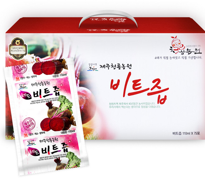 햇상품 청룡농원 제주산 레드 비트즙 110ml, 75개