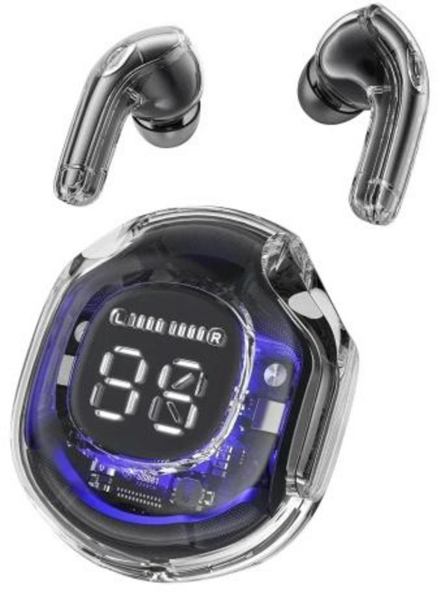 T8 PRO Tws 블루투스 이어버드 LED 디지털 디스플레이 투명 무선 인이어 이어폰 샤오미 화웨이 아이폰 헤드폰용, [04] Black, 1개, 1)Black