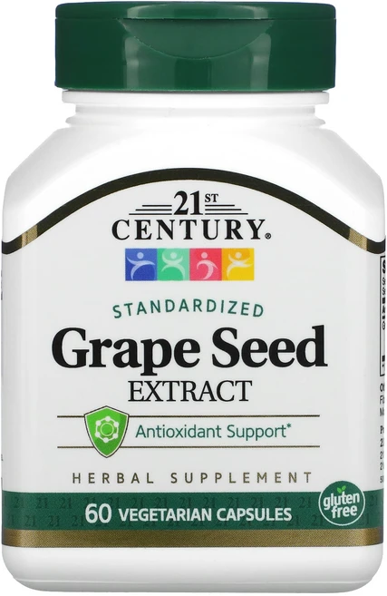 21st Century 포도씨추출물 표준화 베지 캡슐 60정, 1개 - 쿠팡
