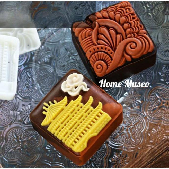 사각 전통 무늬 월병 화과자 송편 틀 떡살 도구 만들기 30g 50g 75g, 3. 고대 까치 궁전 75g, 1개