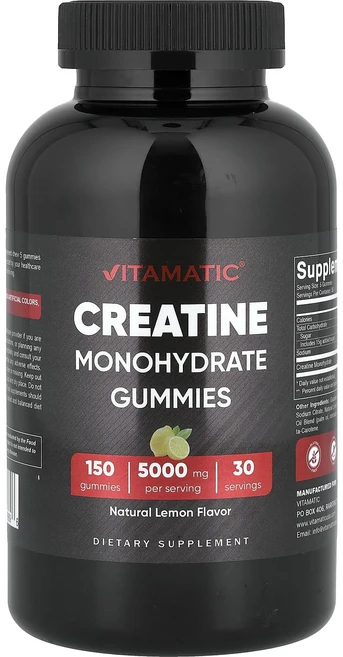 프리미엄상품 Vitamatic 크레아틴 일수화물 구미젤리 레몬 구미젤리 150개(구미젤리 1개당 1000mg) 끝내주게잘나가는상품, Vitamatic크레아틴일수화물구미젤리레몬구미젤리150, 1개 - 쿠팡